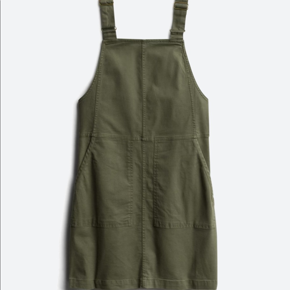Green overall dress (perfect for fall)
